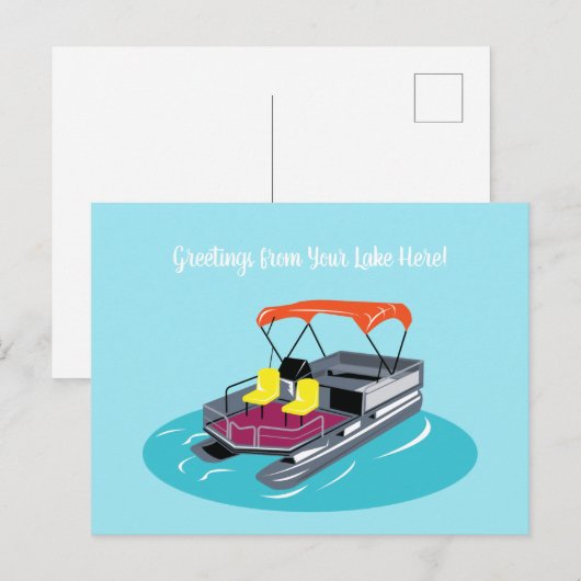 Aangepast Briefkaart Berichtenblauwe pontoon (Voorkant / Achterkant)