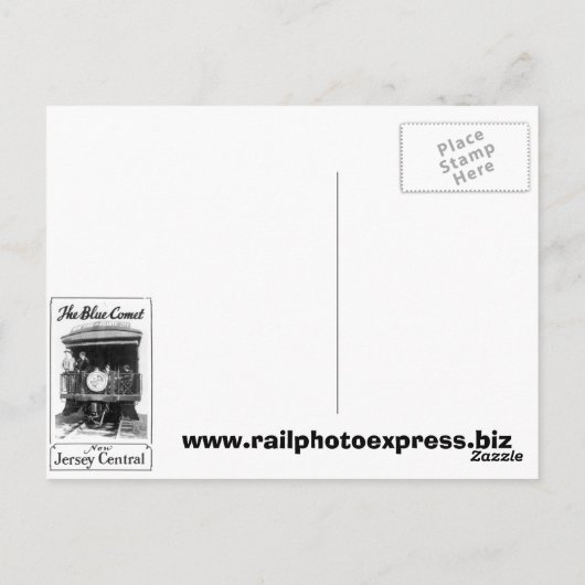 Aangepast Briefkaart blauwe komeet (Achterkant)