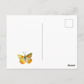 Aangepast Briefkaart, gele vlinder Waterverf kunst Briefkaart (Achterkant)