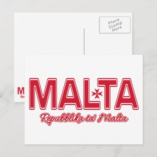 aangepast briefkaart MALTA (Voorkant / Achterkant)