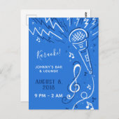 Aangepast briefkaart tekstmuziekmicrofoon (Voorkant / Achterkant)