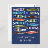 Aangepast briefkaart vispatroon (Voorkant / Achterkant)