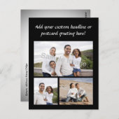 Aangepast Briefkaart voor 3-fotocollage (Voorkant / Achterkant)
