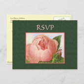 Aangepast Briefkaart voor botanische roze roze roz (Voorkant / Achterkant)