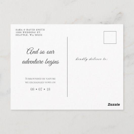 Aangepast Briefkaart voor kennisgeving van uitlopi (Achterkant)