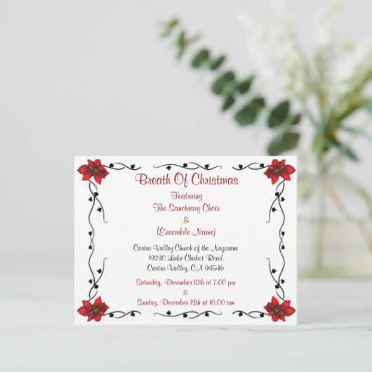 Aangepast Briefkaart voor kerstevenementen (Staand voorkant)