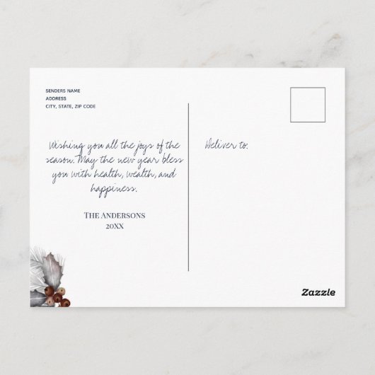 Aangepast Briefkaart voor kerstmis (Achterkant)