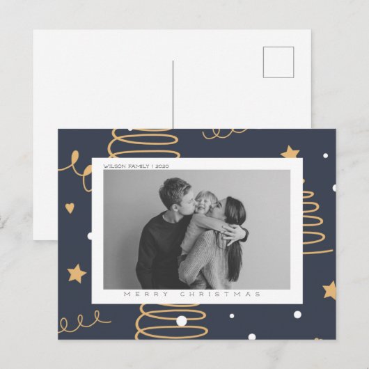 Aangepast Briefkaart voor kerstmis en feestdagen m (Voorkant / Achterkant)