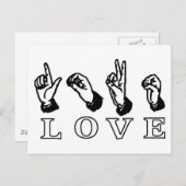 Aangepast Briefkaart voor liefdeshandteken (Voorkant / Achterkant)