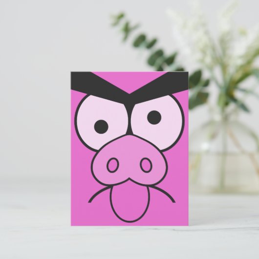 Aangepast briefkaart voor Mad Pig (Staand voorkant)