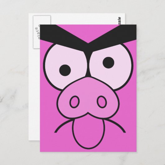 Aangepast briefkaart voor Mad Pig (Voorkant / Achterkant)