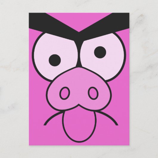 Aangepast briefkaart voor Mad Pig (Voorkant)