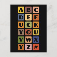 Aangepast briefkaart voor Naughty Alphabets