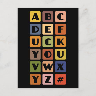 Aangepast briefkaart voor Naughty Alphabets