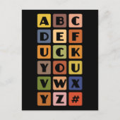 Aangepast briefkaart voor Naughty Alphabets (Voorkant)