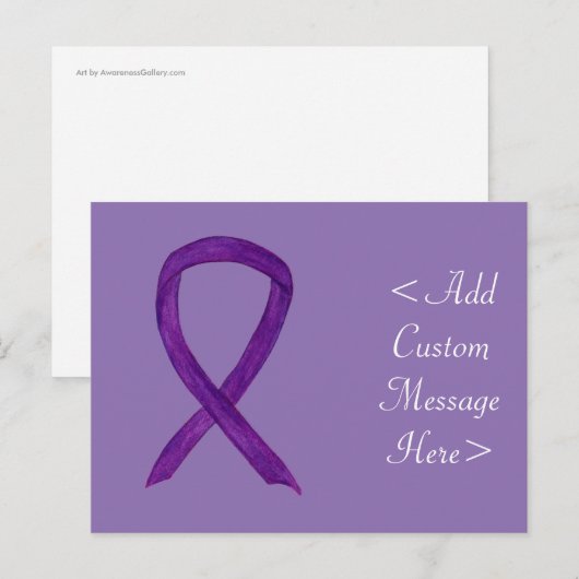Aangepast Briefkaart voor Paarse bewustwording (Voorkant / Achterkant)