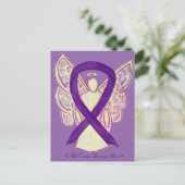 Aangepast Briefkaart voor Paarse bewustwording Rib (Staand voorkant)