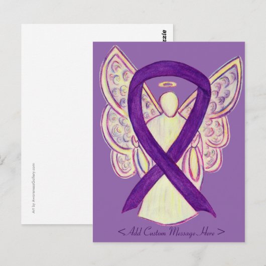 Aangepast Briefkaart voor Paarse bewustwording Rib (Voorkant / Achterkant)