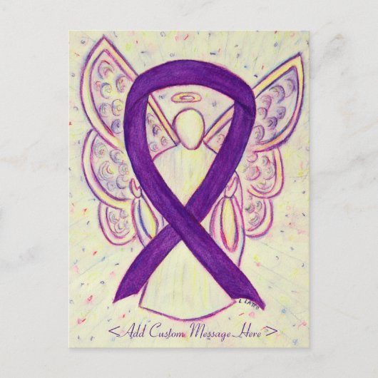 Aangepast Briefkaart voor Paarse bewustwording Rib (Voorkant)