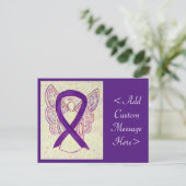 Aangepast Briefkaart voor Paarse bewustwording Rib (Staand voorkant)