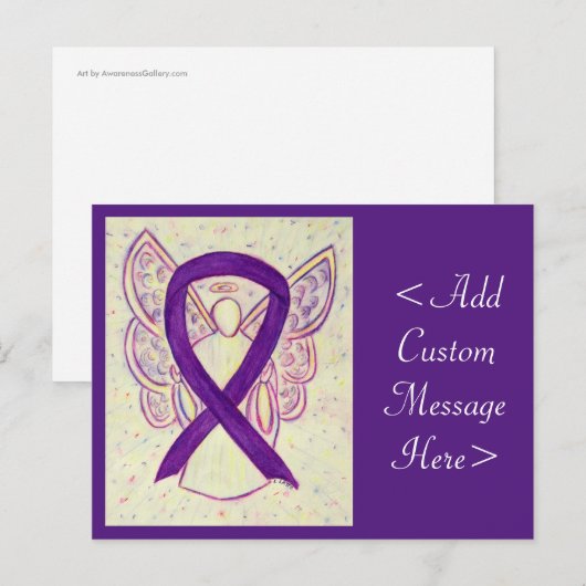 Aangepast Briefkaart voor Paarse bewustwording Rib (Voorkant / Achterkant)