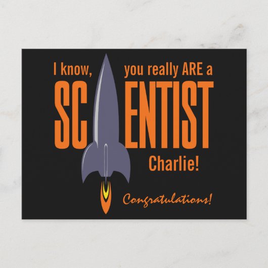aangepast briefkaart voor Rocket Scientist (Voorkant)