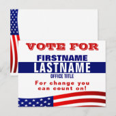 Aangepast Briefkaart voor Sjabloon voor verkiezing (Voorkant / Achterkant)