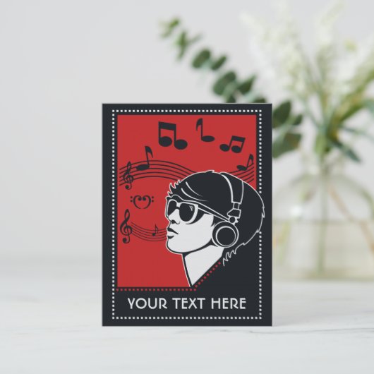 Aangepast briefkaart voor tekstdeco-muziek (Staand voorkant)