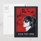 Aangepast briefkaart voor tekstdeco-muziek (Voorkant / Achterkant)