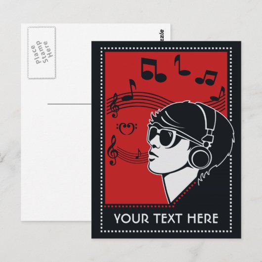 Aangepast briefkaart voor tekstdeco-muziek (Voorkant / Achterkant)