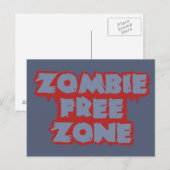 Aangepast briefkaart Zombie Free Zone (Voorkant / Achterkant)