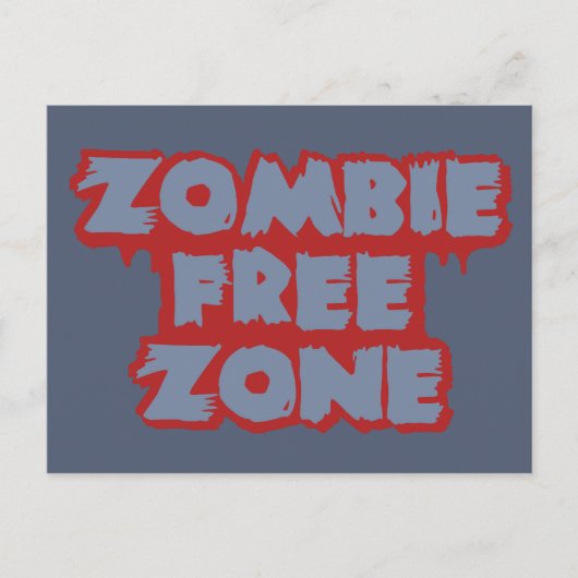 Aangepast briefkaart Zombie Free Zone (Voorkant)