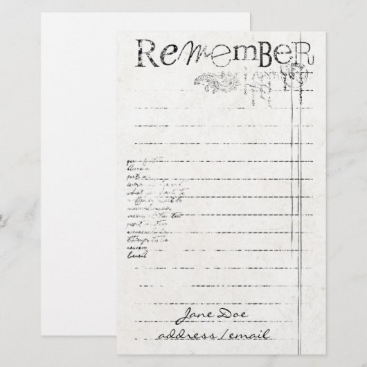 Aangepast Briefpapier (Voorkant / Achterkant)