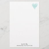 Aangepast briefpapier met turquoise hartpictogram (Voorkant)