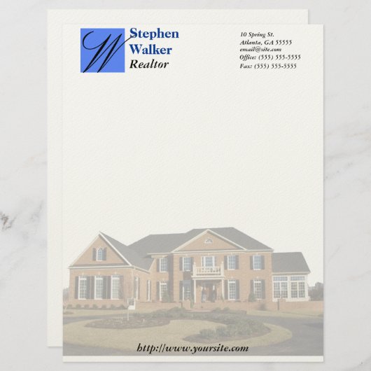 Aangepast Briefpapier onroerend goed Briefhoofd (Voorkant / Achterkant)