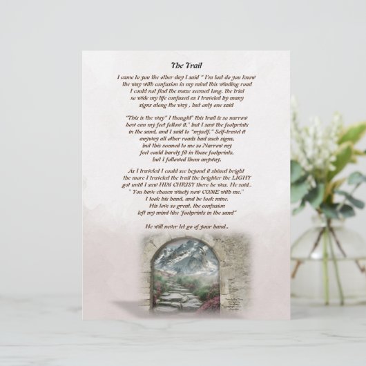 Aangepast Briefpapier trail papier (Staand voorkant)