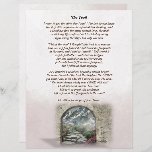 Aangepast Briefpapier trail papier (Voorkant / Achterkant)