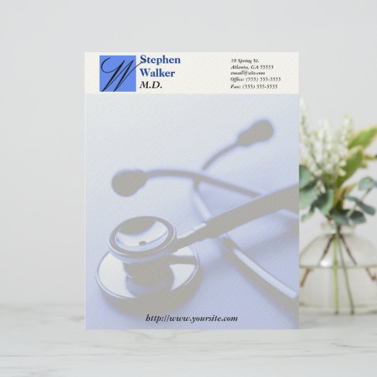 Aangepast Briefpapier voor medische arts Briefhoofd Sjabloon (Staand voorkant)
