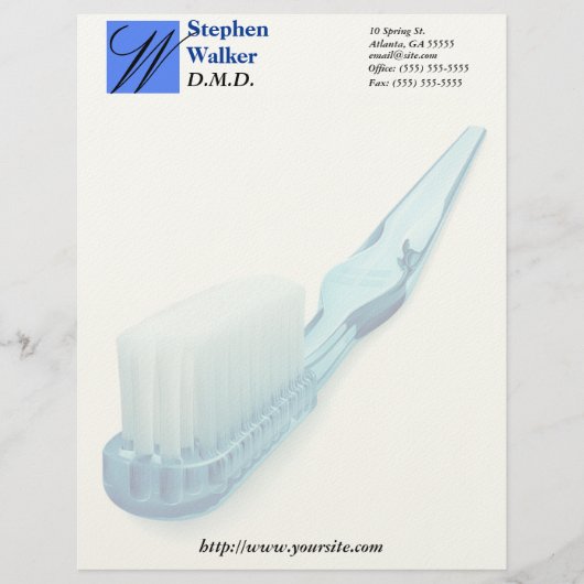 Aangepast Briefpapier voor tandheelkunde Gepersonaliseerd Briefhoofd (Voorkant)
