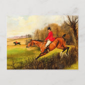 Aangepast Brits land Fox Hunt Scene Horseman Briefkaart (Voorkant)