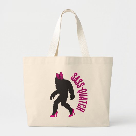 Aangepast bruidsfeest cadeau Chic Sassy Sasquatch Grote Tote Bag (Voorkant)