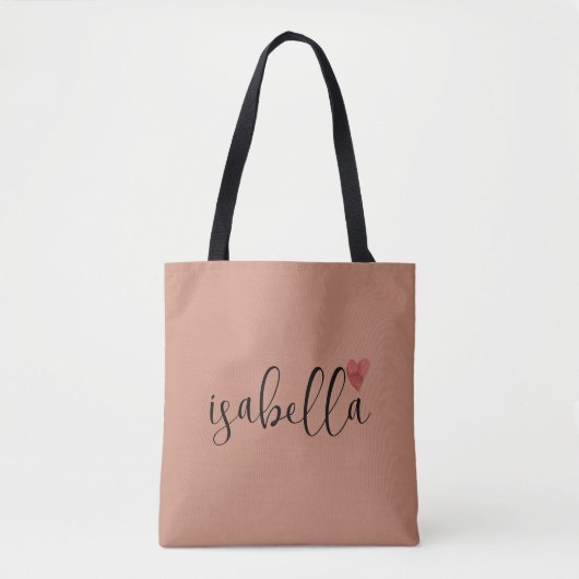 Aangepast bruidsmeisje script naam klei tote bag (Voorkant)