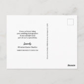 Aangepast bruiloft Fotograaf Geen logo Foto Briefk Briefkaart (Achterkant)
