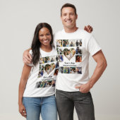 Aangepast bruiloft Jubileum Hart 13 Foto-collage T-shirt (Unisex)