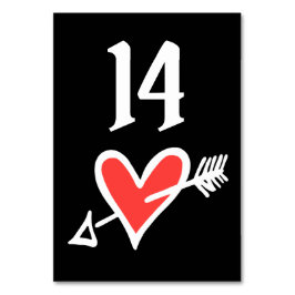 Aangepast bruiloft-liefdeshart zwart en rood tabel kaart