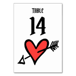 Aangepast bruiloft-liefdeshart zwart en rood tabel kaart