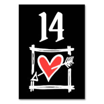 Aangepast bruiloft-liefdeshart zwart en rood tabel