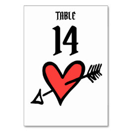 Aangepast bruiloft-liefdeshart zwart en rood tabel kaart