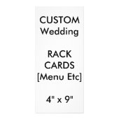 Aangepast bruiloft menu & programmacards 9 x 4 inc (Voorkant)