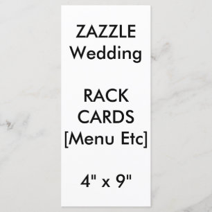 Aangepast bruiloft menu & programmacards 9 x 4 inc